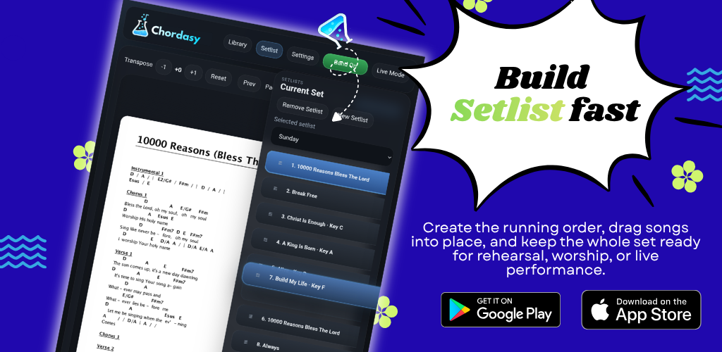 Build setlists fast feature card