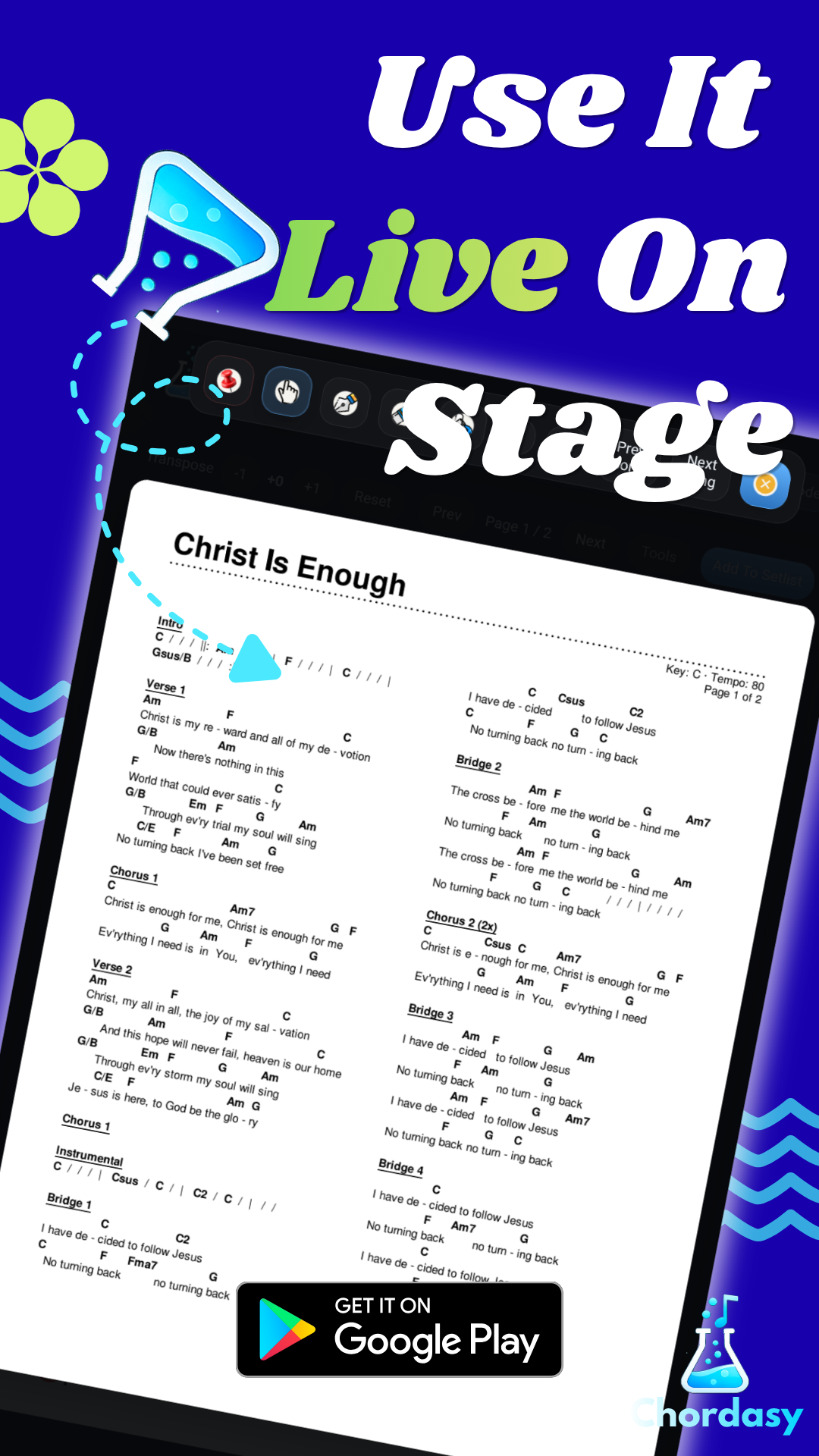 Chordasy Build Setlist Fast poster